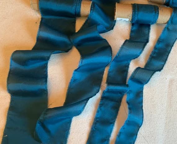 teal none - Teal Blue 100% Silk Habotai Ribbon ( 4 Widths to choose from)