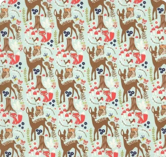 cream cotton fabric - Woodland Spring Cream Main - by Dani for Riley Blake Designs Cotton Fabric