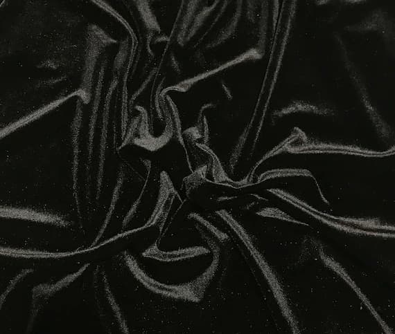 black velvet fabric - Black - Stretch Polyester Velvet Fabric