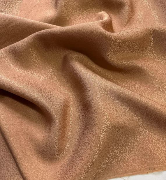 copper silk fabric - Copper Terra Cotta Crackle - 100% Silk Jacquard Fabric