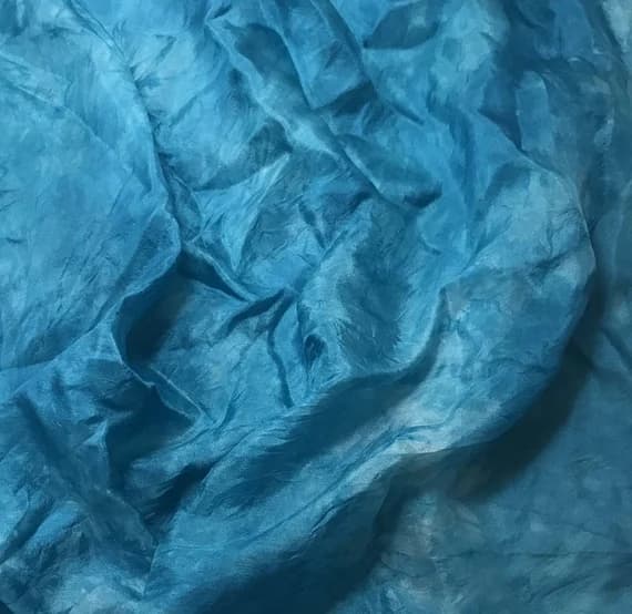 teal habotai fabric - Hand Dyed TEAL BLUE China Silk HABOTAI Fabric