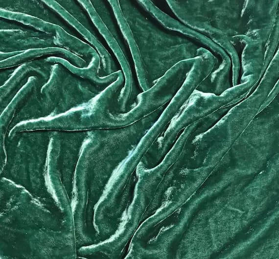 velvet fabric - EVERGREEN Hand Dyed Silk Velvet Fabric