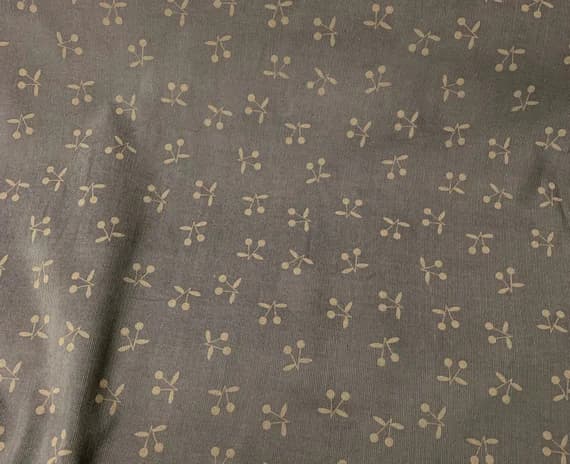 taupe cotton fabric - Gray & Taupe Cherries - Kokka Japan Cotton Corduroy Fabric