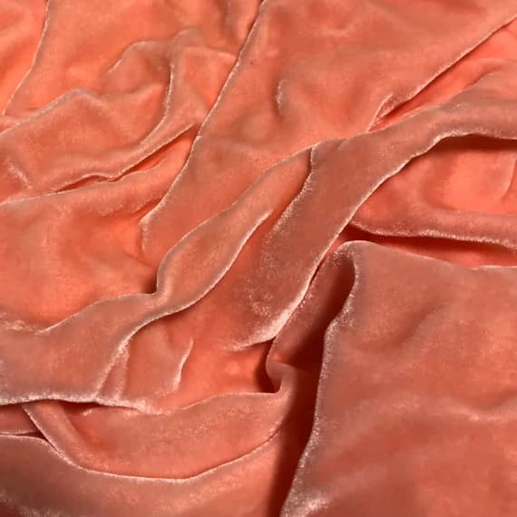 peach velvet fabric - PINK PEACH Hand Dyed Silk Velvet Fabric