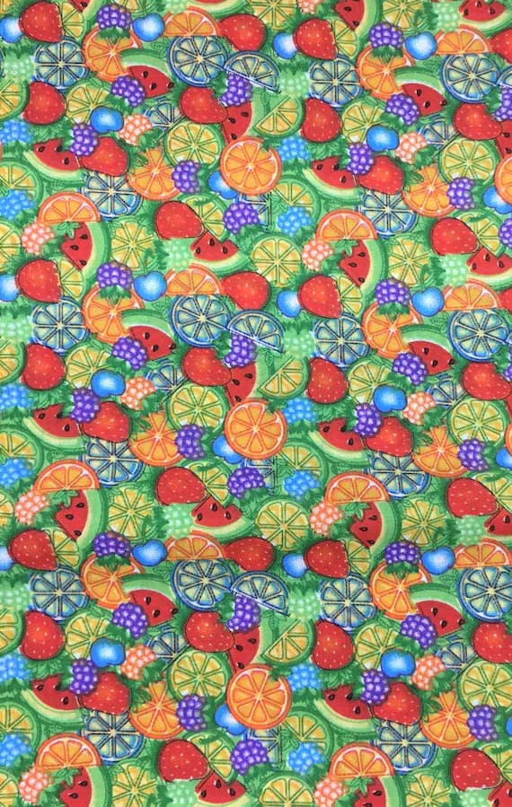 cotton fabric - Fruit Salad - Poly/Cotton Broadcloth Fabric