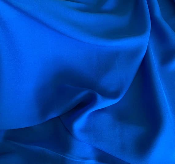 royal crepe fabric - Royal Blue - 16mm Sandwashed Silk Crepe de Chine Fabric