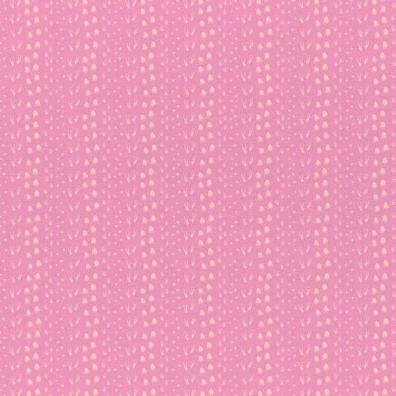 pink cotton fabric - Dinosaur Stories - Dino Footprints Pink - Paintbrush Studio Cotton Fabrics