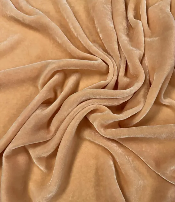 peach velvet fabric - PEACH Hand Dyed Silk Velvet Fabric