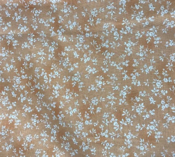 white cotton fabric - Flower Fields Japan White Flowers on Orange - Lecien Cotton Fabric