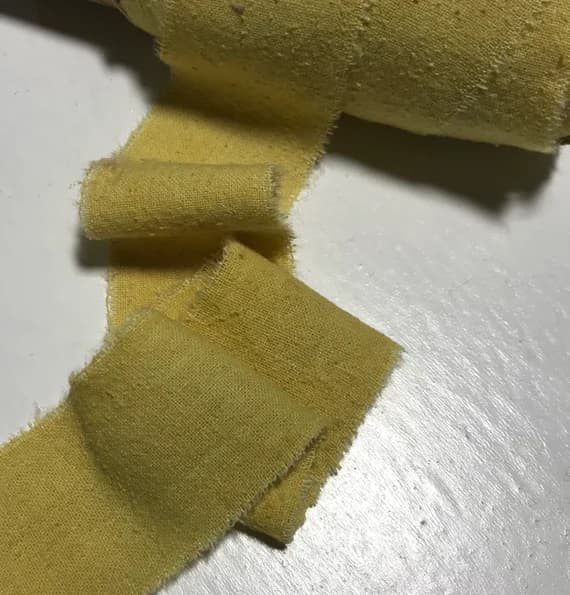 yellow none - Hand Dyed Butter Yellow 100% Silk Noil Ribbon ( 3 Widths to choose from)