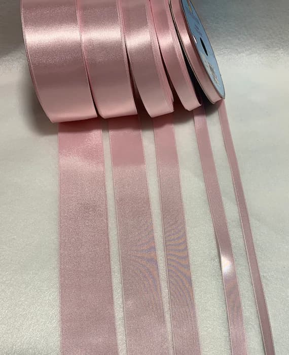 pink none - Baby Pink Double Sided Satin Ribbon - Made in France (7 Widths to choose from)