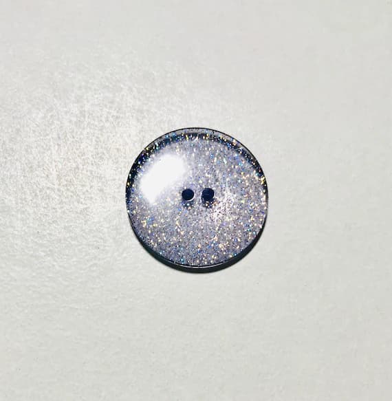 gray none - Gray Glitter Plastic Button - Dill Buttons Brand (3 Sizes to Choose From)