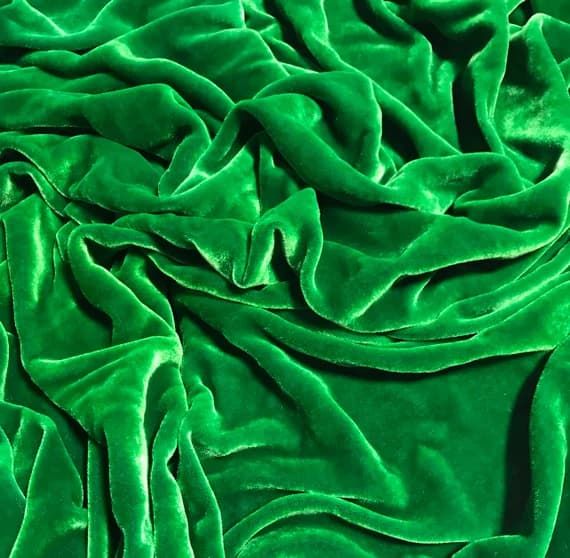 kelly velvet fabric - KELLY GREEN Hand Dyed Silk Velvet Fabric