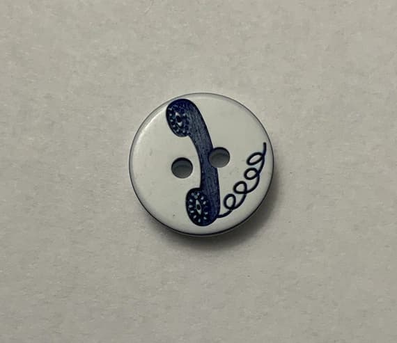 none - Telephone Plastic Button - 13mm / 1/2" - Made in France