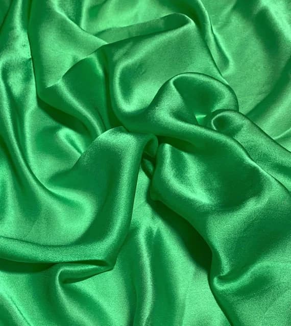 green chiffon fabric - Apple Green - Silk Satin Faced Chiffon Fabric