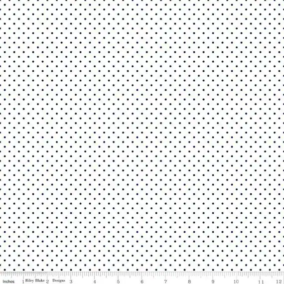 navy cotton fabric - Swiss Dot on White Navy Blue - Riley Blake Cotton Fabric