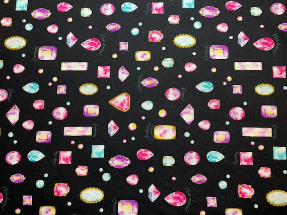 cotton fabric - Jewels - Jewels & Perfume- Cosmo Japan Cotton Sheeting Fabric