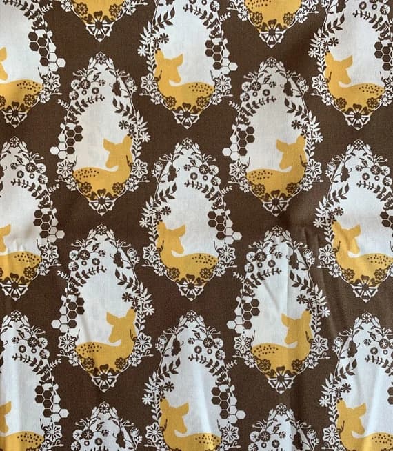 cotton fabric - Cherished Deer Sepia - Sweet as Honey - by Art Gallery 100% Cotton Fabric