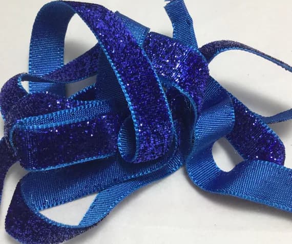 royal none - French VELVET Ribbon Lurex Metallic ROYAL BLUE by the yard 13mm 1/2 inch