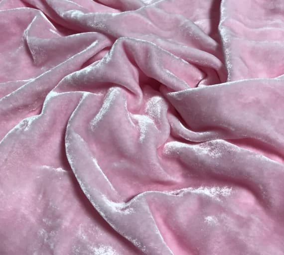 pink velvet fabric - BABY PINK Hand Dyed Silk Velvet Fabric