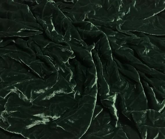 forest velvet fabric - MUTED FOREST GREEN Hand Dyed Silk Velvet Fabric