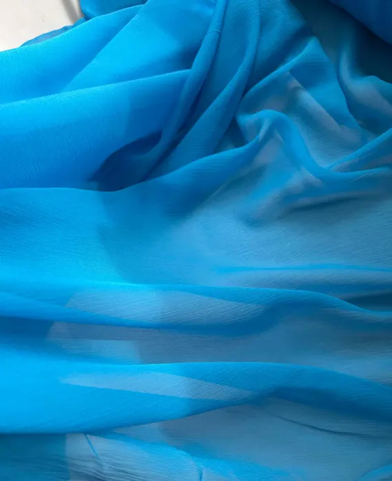 blue chiffon fabric - Cerulean Blue - 5mm Crinkle Silk Chiffon Fabric