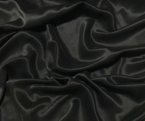 black charmeuse fabric - Black - Sandwashed Silk Charmeuse Fabric