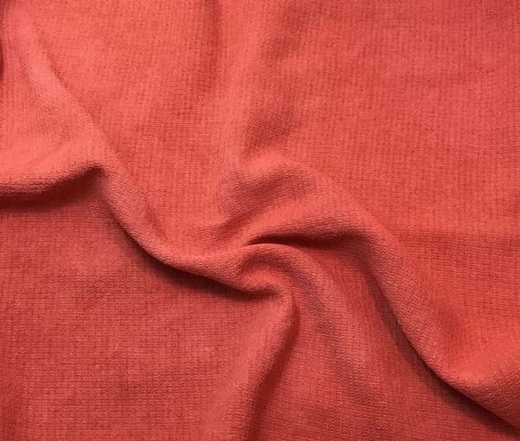 orange noil fabric - BLOOD ORANGE Hand Dyed Raw Silk Squares Weave Check NOIL Fabric
