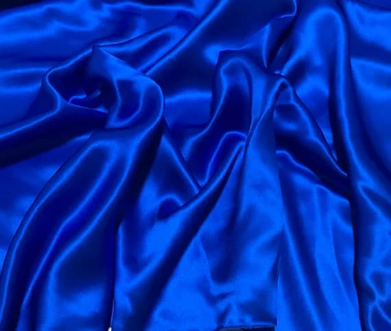 royal charmeuse fabric - Royal Blue - Silk Charmeuse Fabric