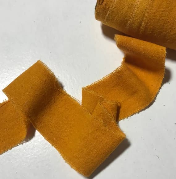 orange none - Hand Dyed Poppy Orange 100% Silk Noil Ribbon ( 3 Widths to choose from)