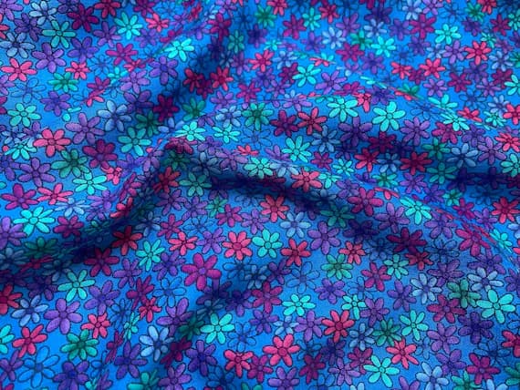 cotton fabric - Fun Daisies Flowers Cotton Fabric Vintage 90's OOP Gardening Gals by SSI