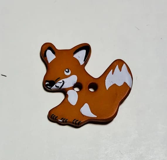 brown none - Brown Fox Plastic Button - 25mm / 1" - Dill Buttons Brand