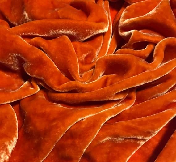orange velvet fabric - GOLDEN ORANGE Hand Dyed Silk Velvet Fabric