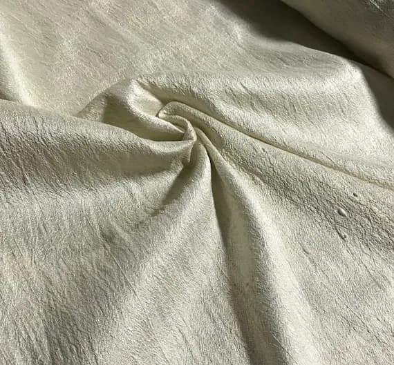 dupioni fabric - Hand Dyed Ecru - Silk Dupioni Fabric