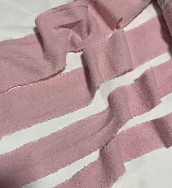 pink none - Hand Dyed Baby Pink 100% Silk Noil Ribbon ( 4 Widths to choose from)