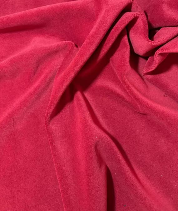 red velvet fabric - Cherry Red - Upholstery Weight Velvet Fabric