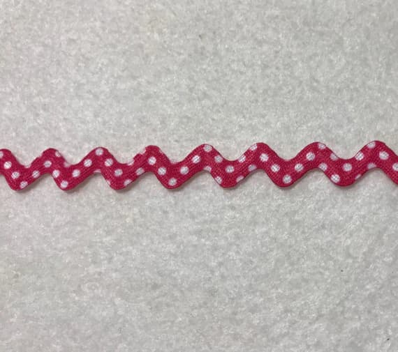 fuchsia none - Fuchsia Pink Polka Dot Rick Rack Trim made in France 3/8" wide