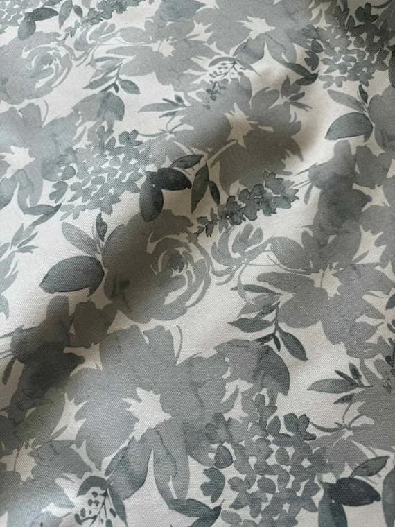 blue cotton fabric - Zinnia Floral in Shy Blue - Premier Prints Cotton Canvas Fabric