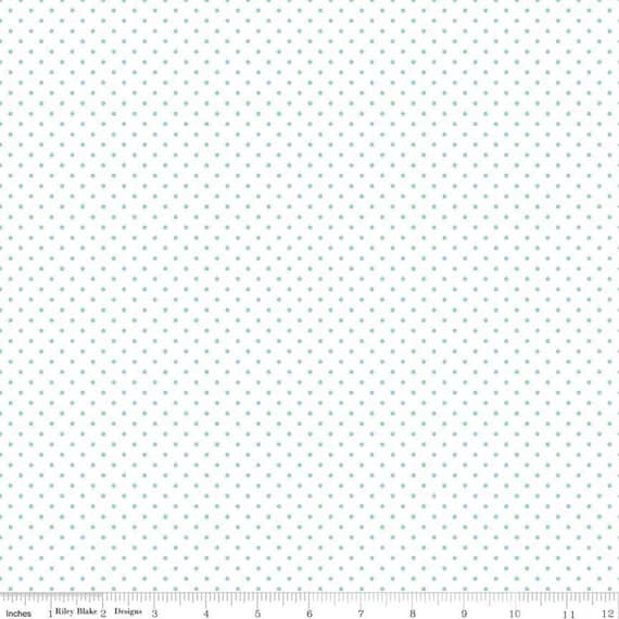 white cotton fabric - Swiss Dot On White Scuba Blue - Riley Blake Cotton Fabric
