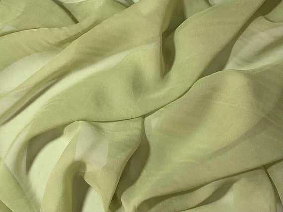 green chiffon fabric - Pistachio Green - 8mm Silk Chiffon Fabric