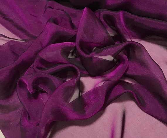 boysenberry chiffon fabric - Boysenberry - Iridescent Silk Chiffon Fabric