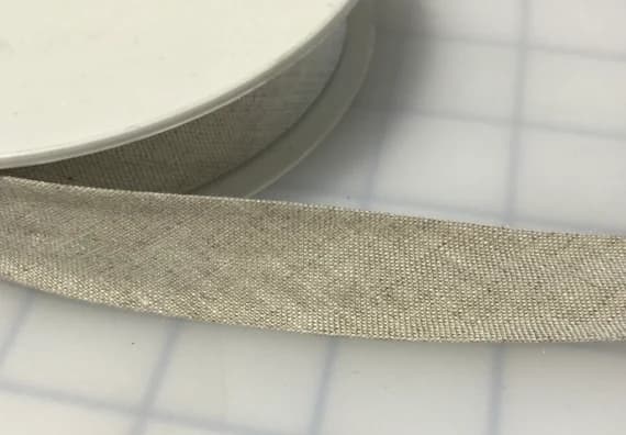 none - Natural 100% Linen Bias Tape Trim Made in France 3/4"