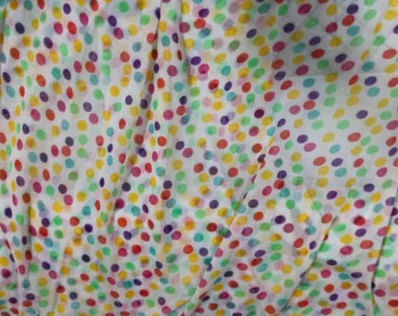 white fabric - White with Multi Polka Dots - Polyester Gauze Voile
