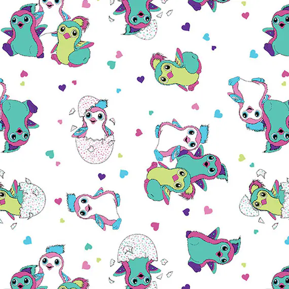 cotton fabric - Hatchimals Penguala Magic Multi - Shannon Cotton Fabric