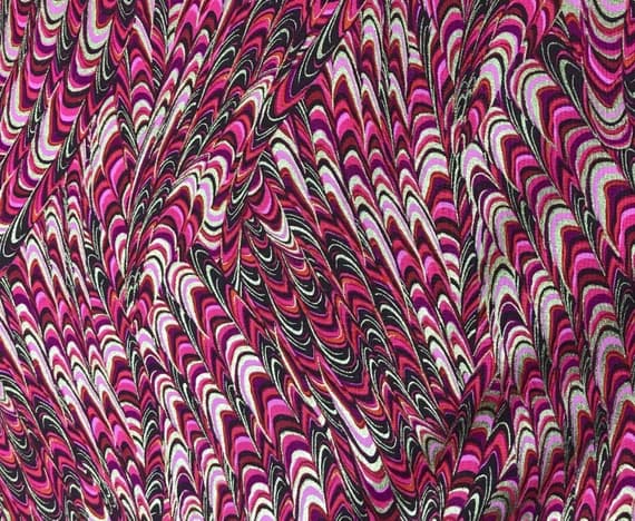 cotton fabric - Butterfly Jewel Marbelized Metallic Wings Persimmon/Berry - Kanvas Studio Cotton Fabric