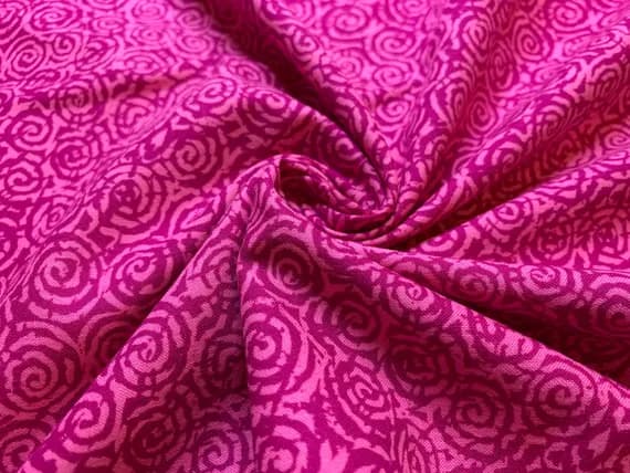 fuchsia cotton fabric - Fuchsia Pink Swirl Blender Cotton Fabric Vintage 90's OOP Chanteclaire