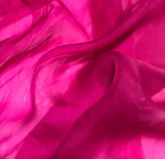 pink organza fabric - Hand Dyed ORCHID PINK - Silk Organza Fabric