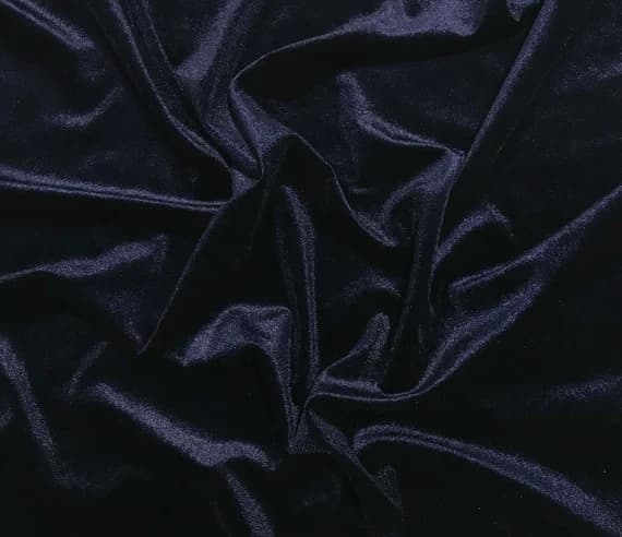 navy velvet fabric - Navy - Stretch Polyester Velvet Fabric