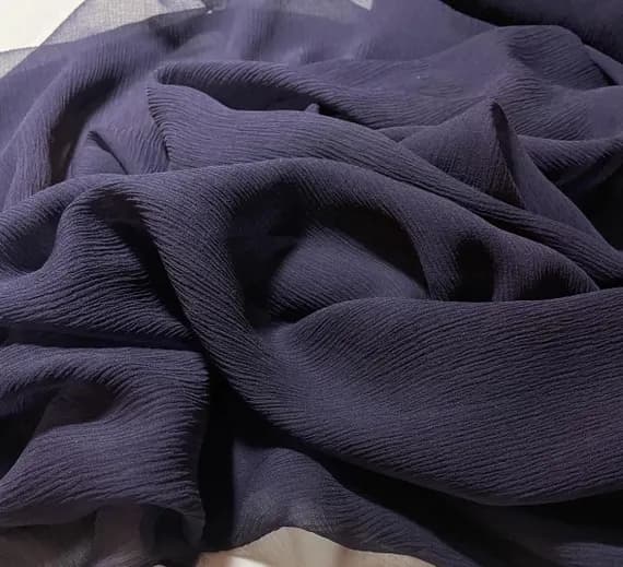 plum chiffon fabric - Midnight Plum - Crinkle Silk Chiffon Fabric