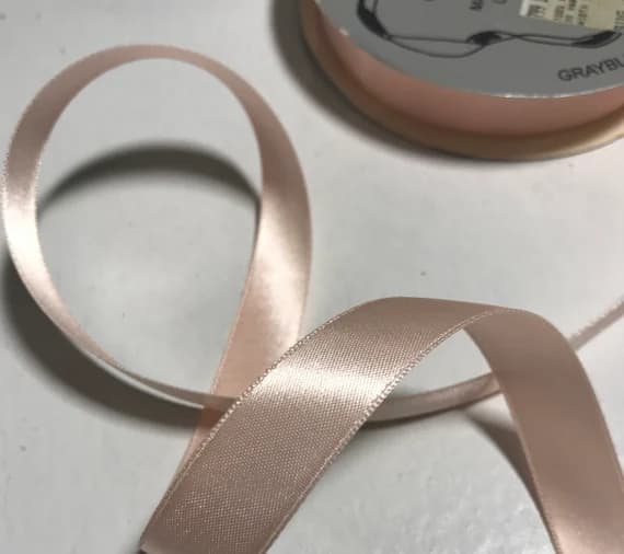 peach none - Peach 5/8" Vintage Grayblock Double Faced Satin Ribbon